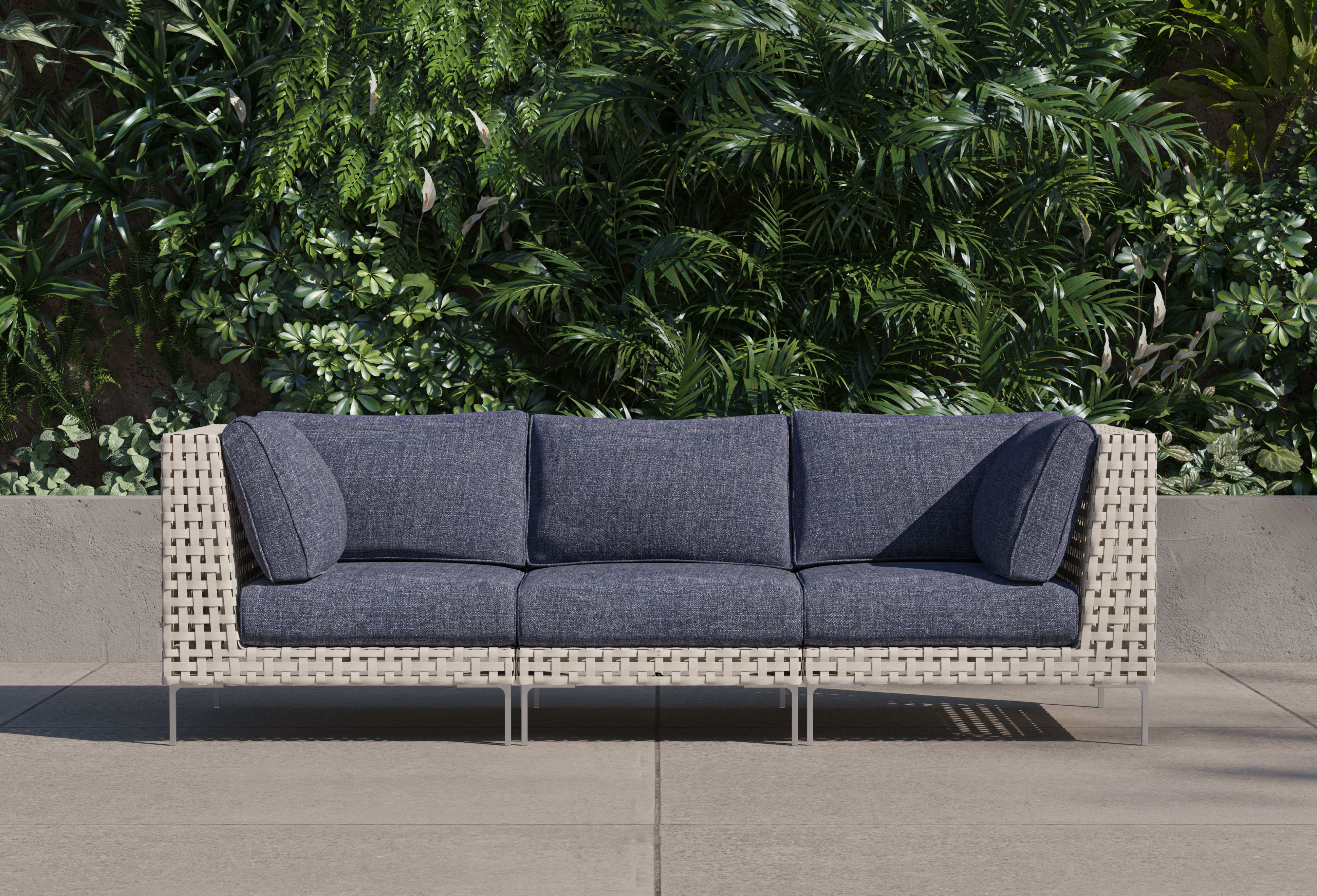 open weave Wicker Outdoor Sofa - 3 Seat By Outer
