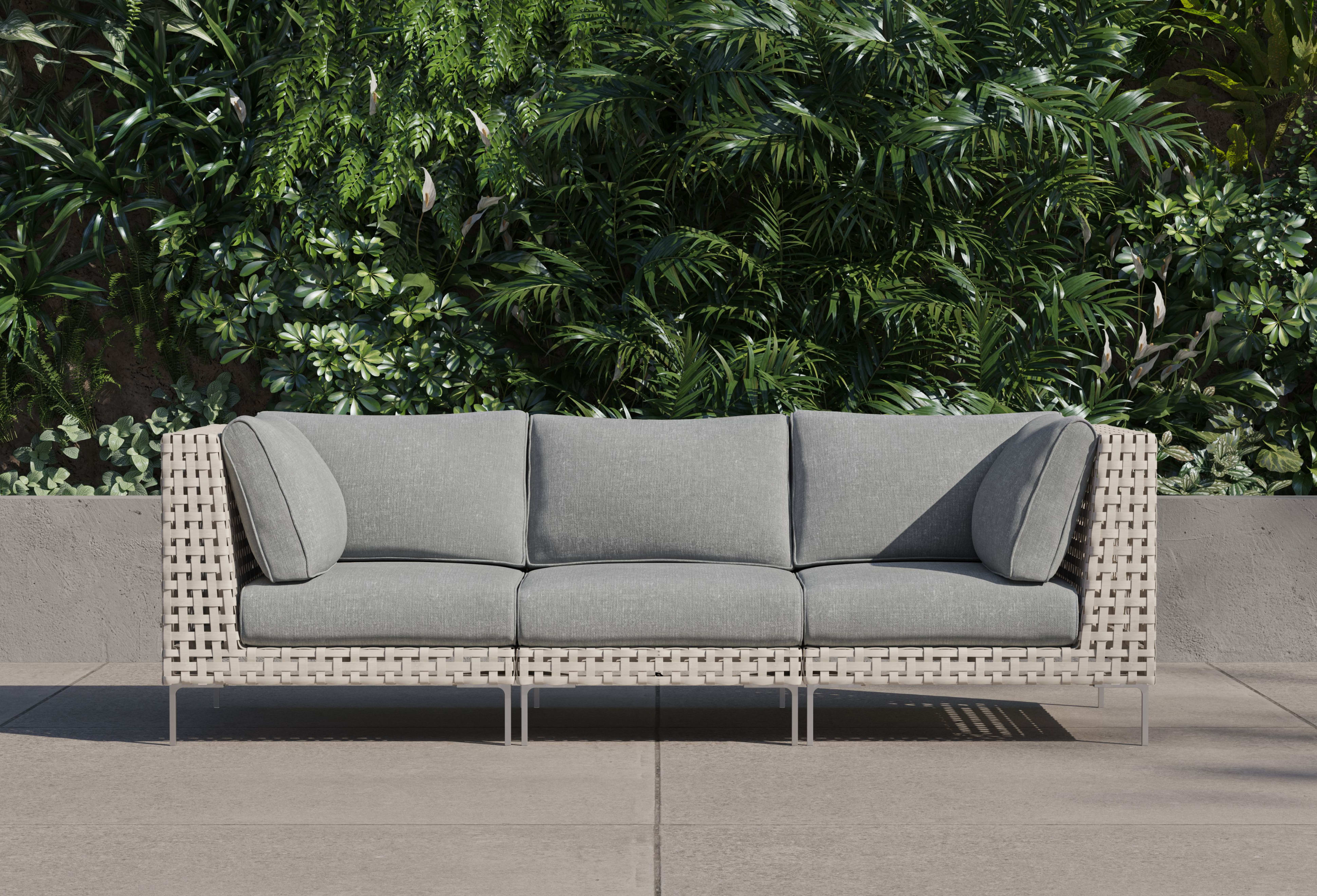 open weave Wicker Outdoor Sofa - 3 Seat By Outer