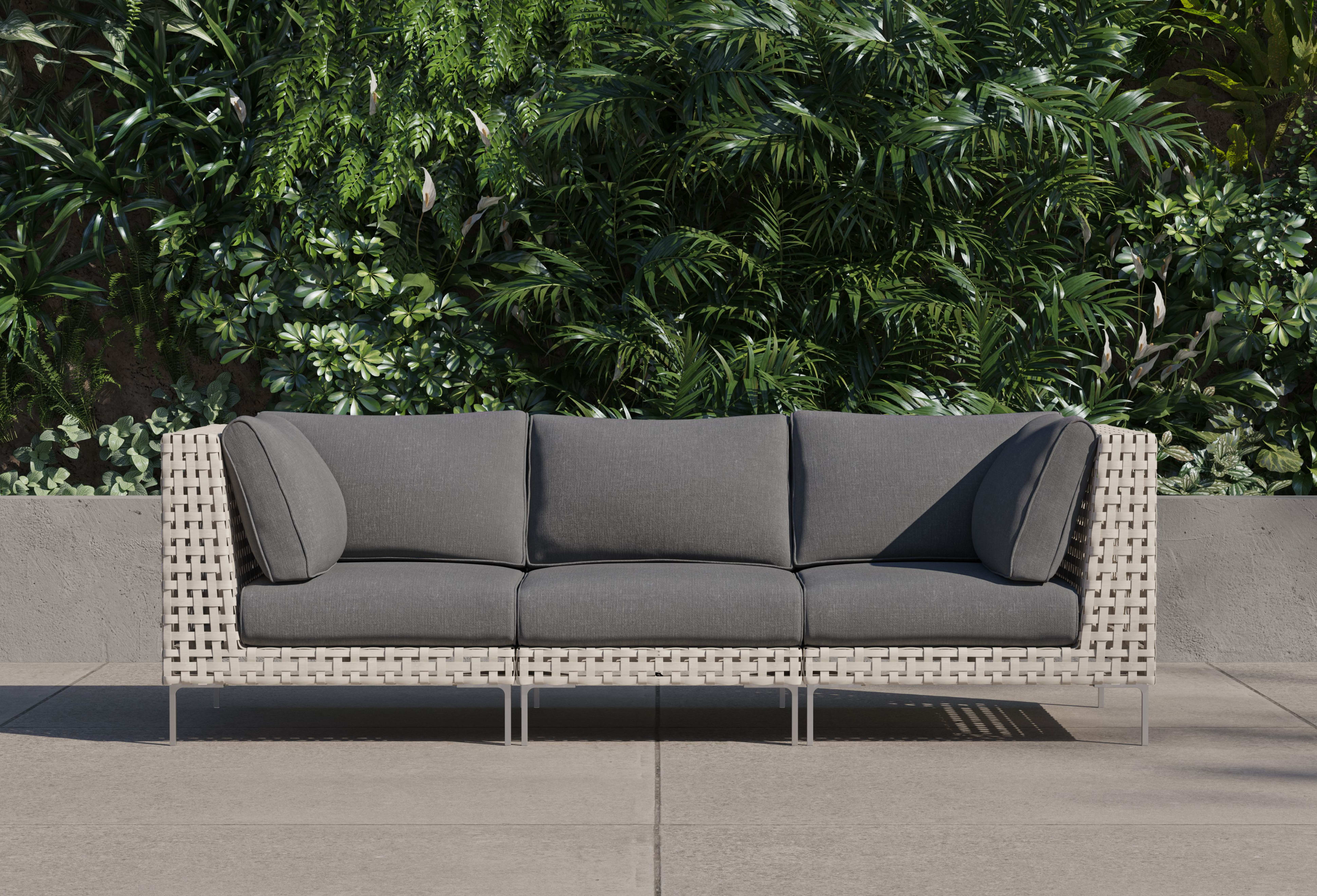 open weave Wicker Outdoor Sofa - 3 Seat By Outer