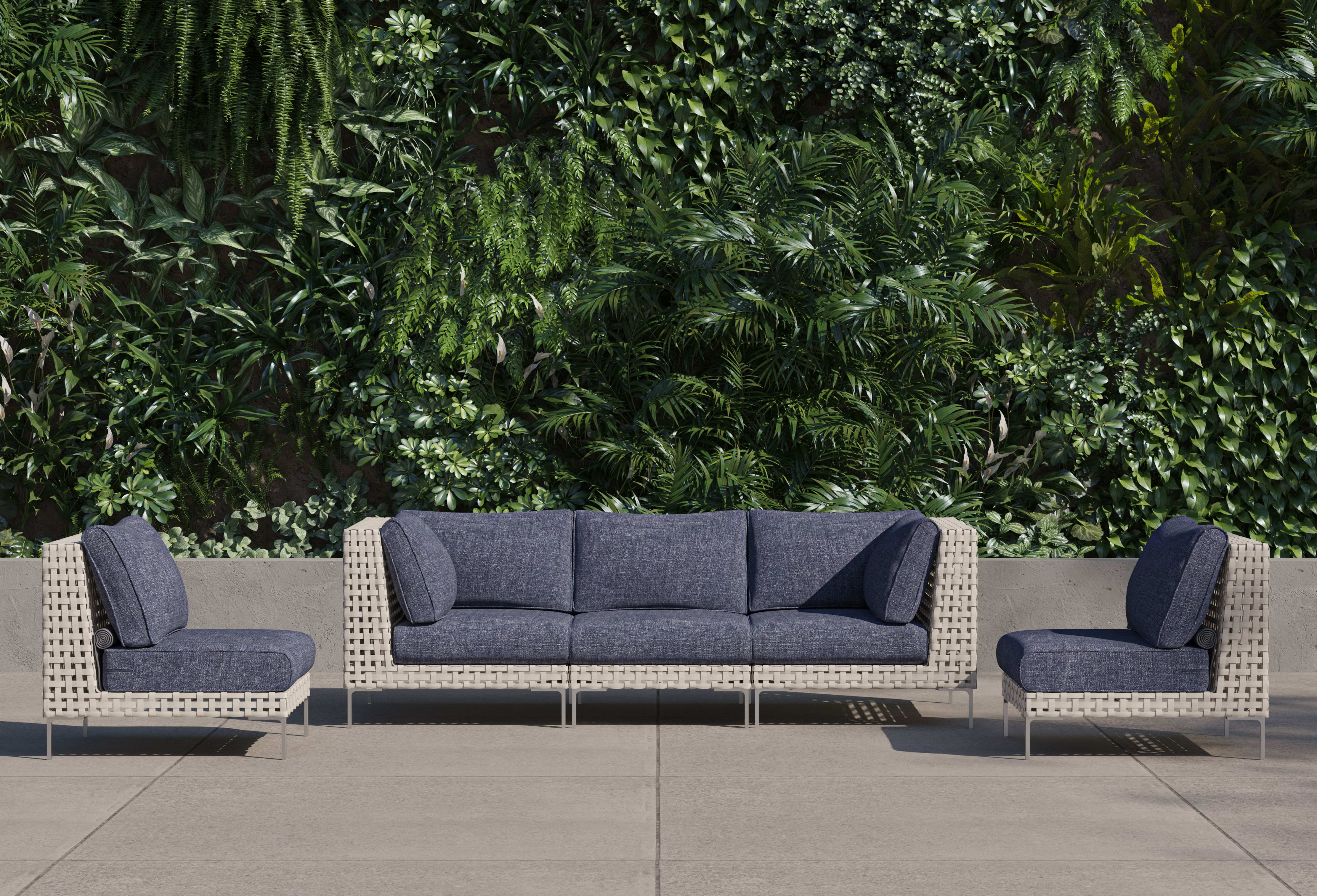 Open weave wicker sofa