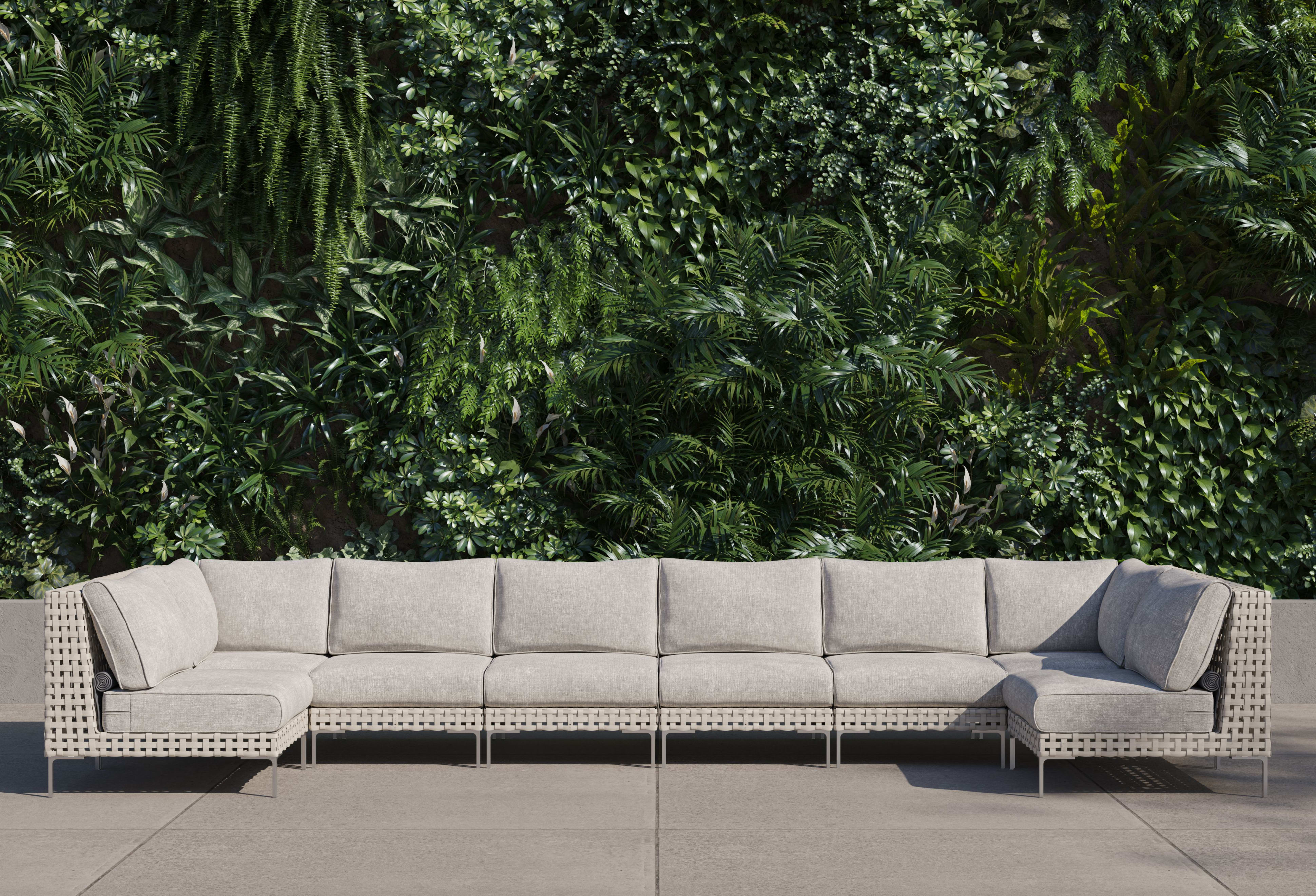 open weave Wicker Outdoor U Sectional - 8 Seat