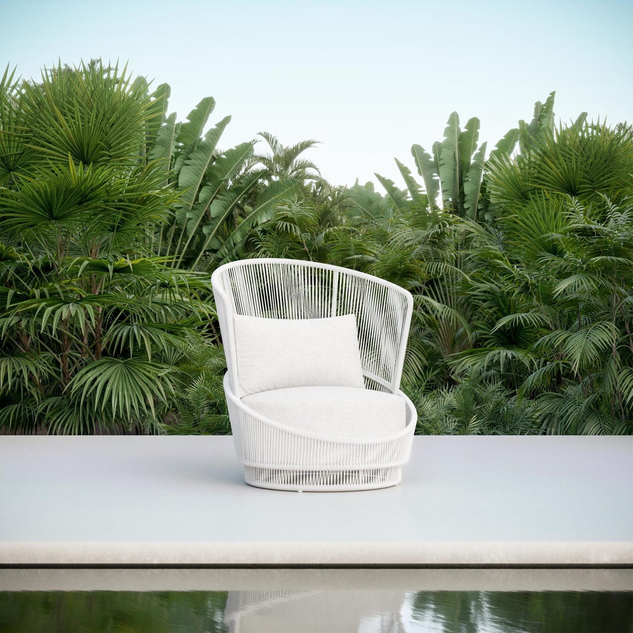 Palma Swivel Club Chair - White Mist by Azurro Living
