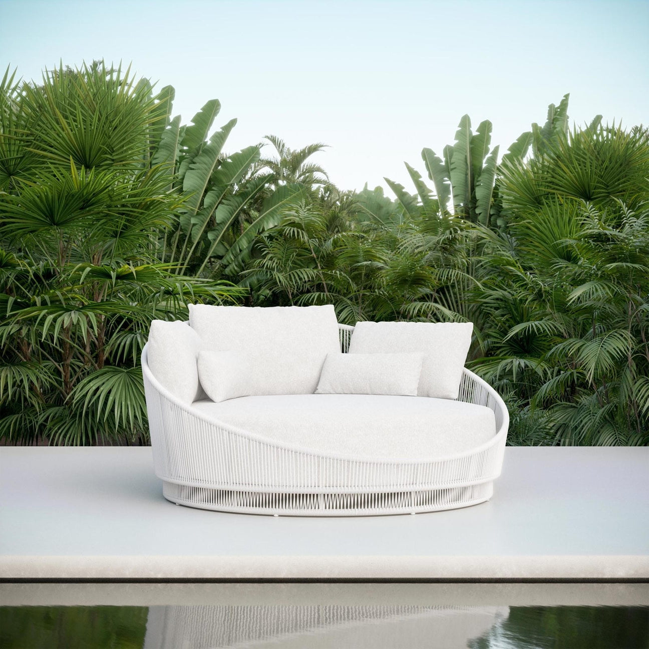 Palma Day Bed Lounge - White Mist by Azurro Living