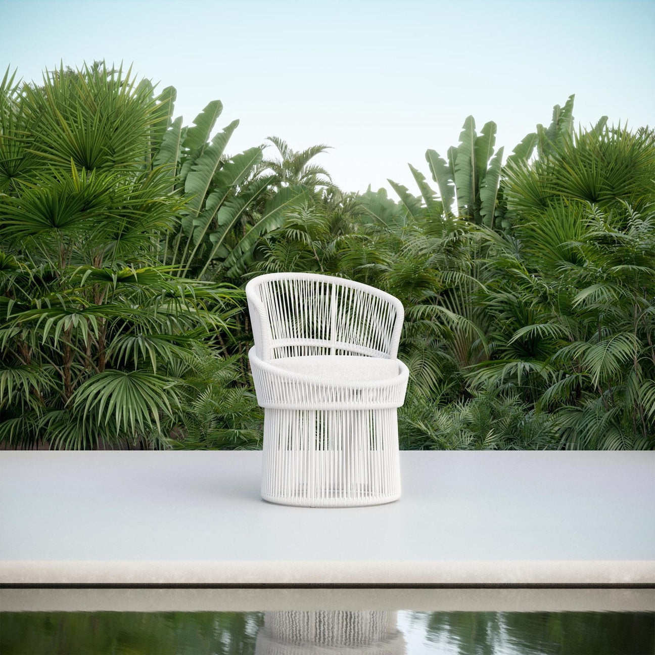 Palma Swivel Dining Chair - White Mist by Azurro Living