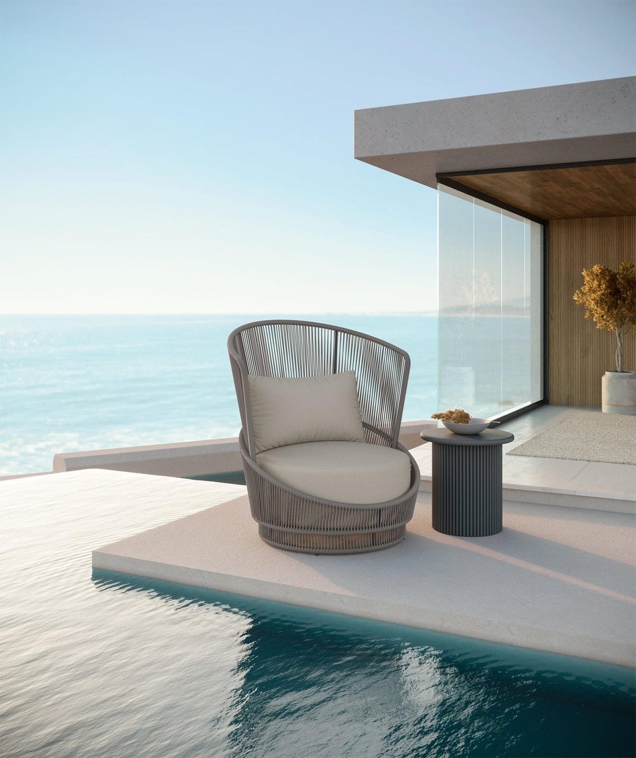 Palma Swivel Club Chair - Mocha by Azurro Living
