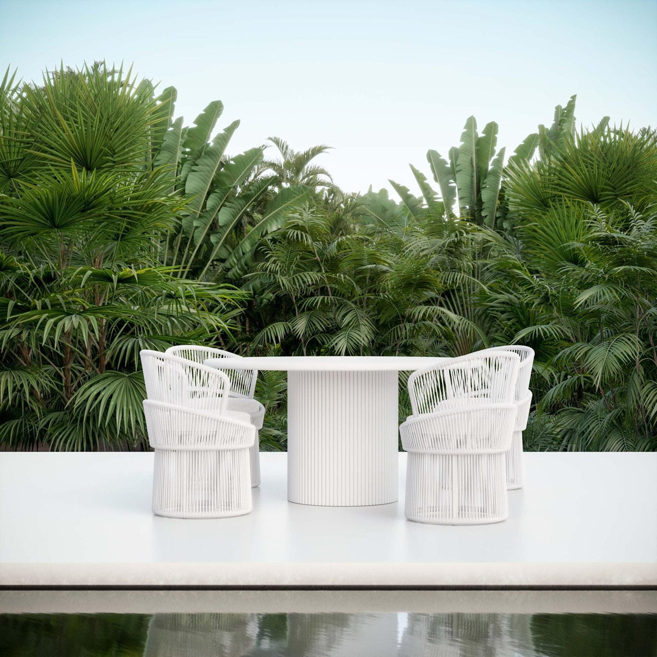Palma Swivel Dining Chair - White Mist by Azurro Living