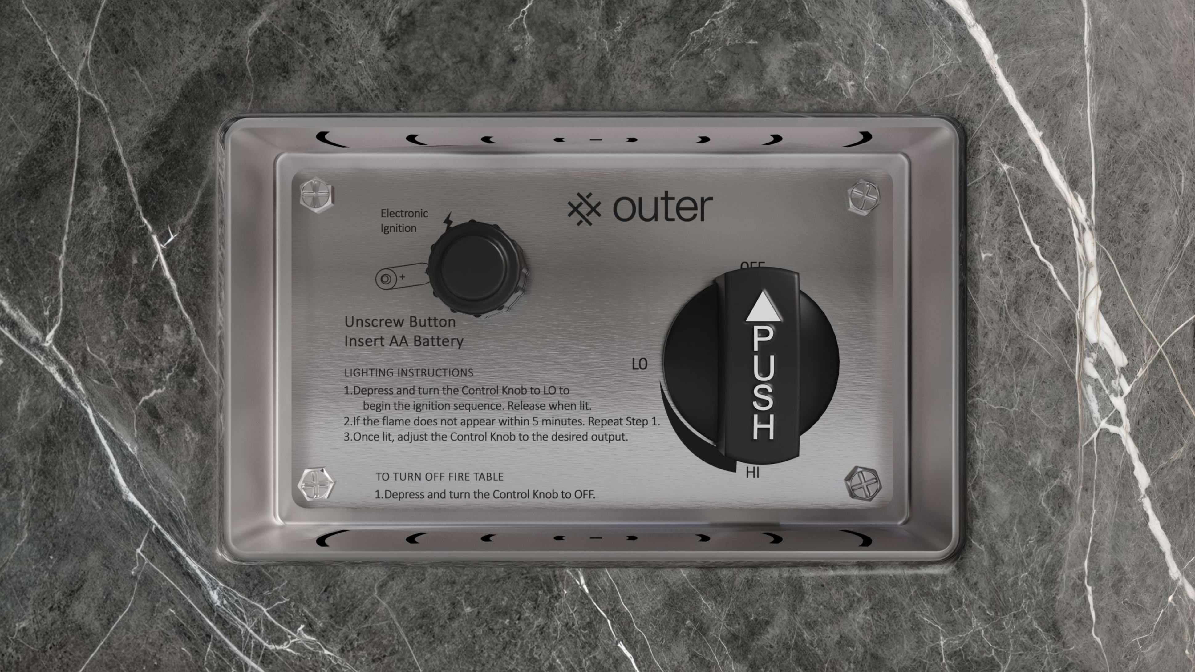 firepit control face plate