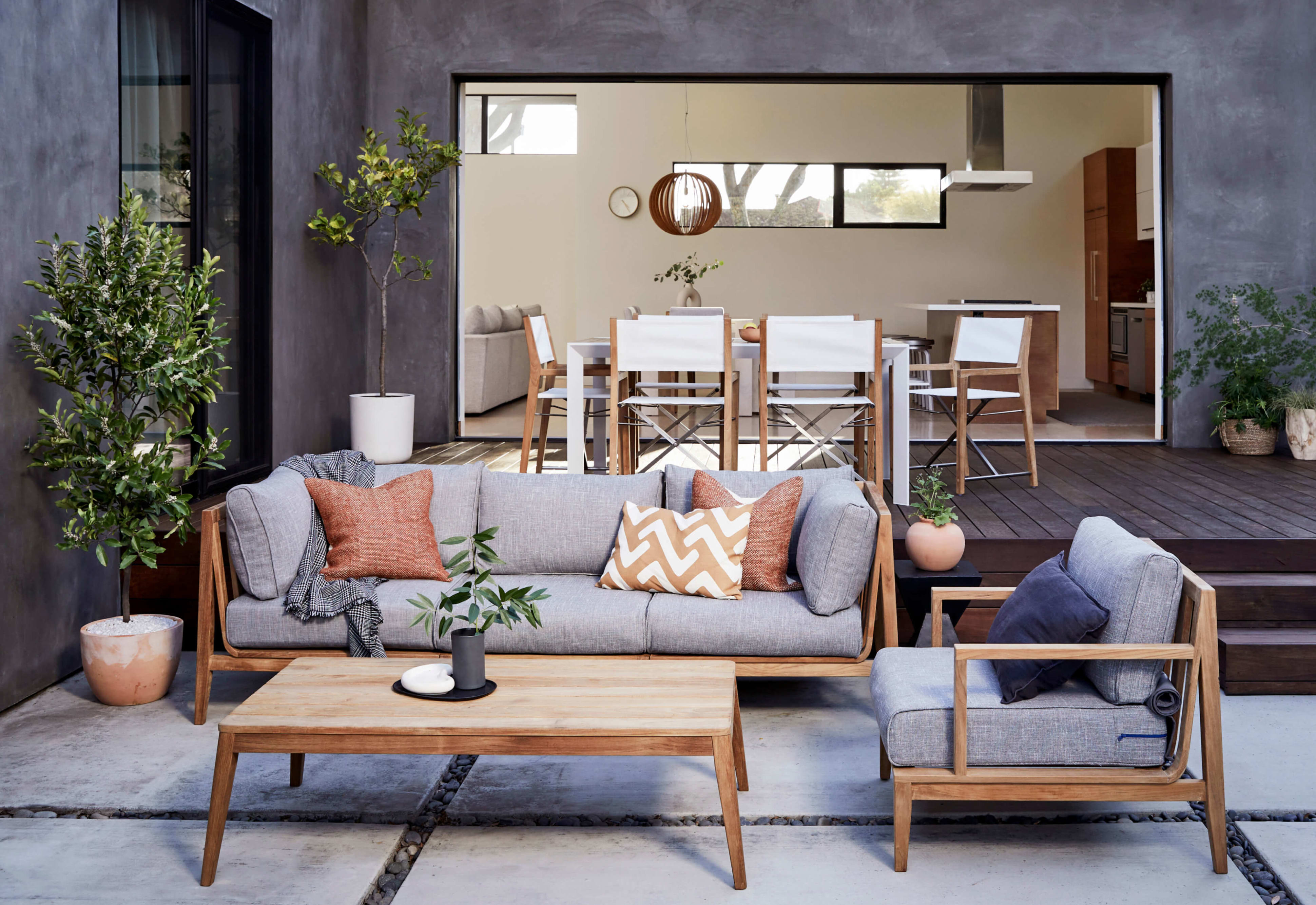 Teak Outdoor Sofa with Chairs 