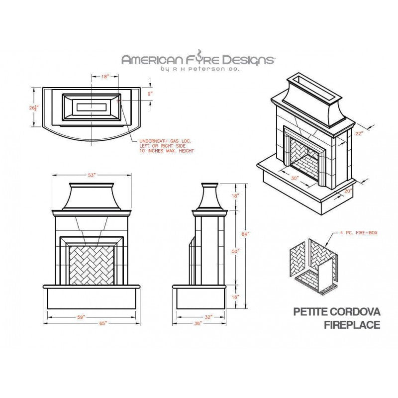 Petite Cordova Outdoor Gas Fireplace by American Fyre Designs