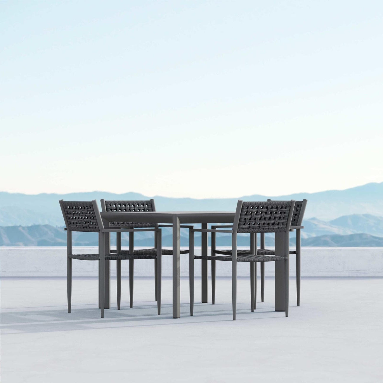 Porto 43" Dining Table - Charcoal by Azurro Living