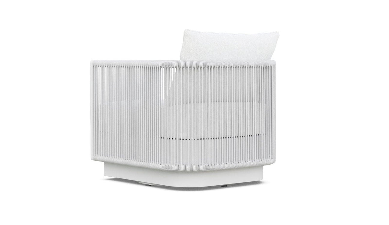 Porto Swivel Club Chair - White by Azurro Living