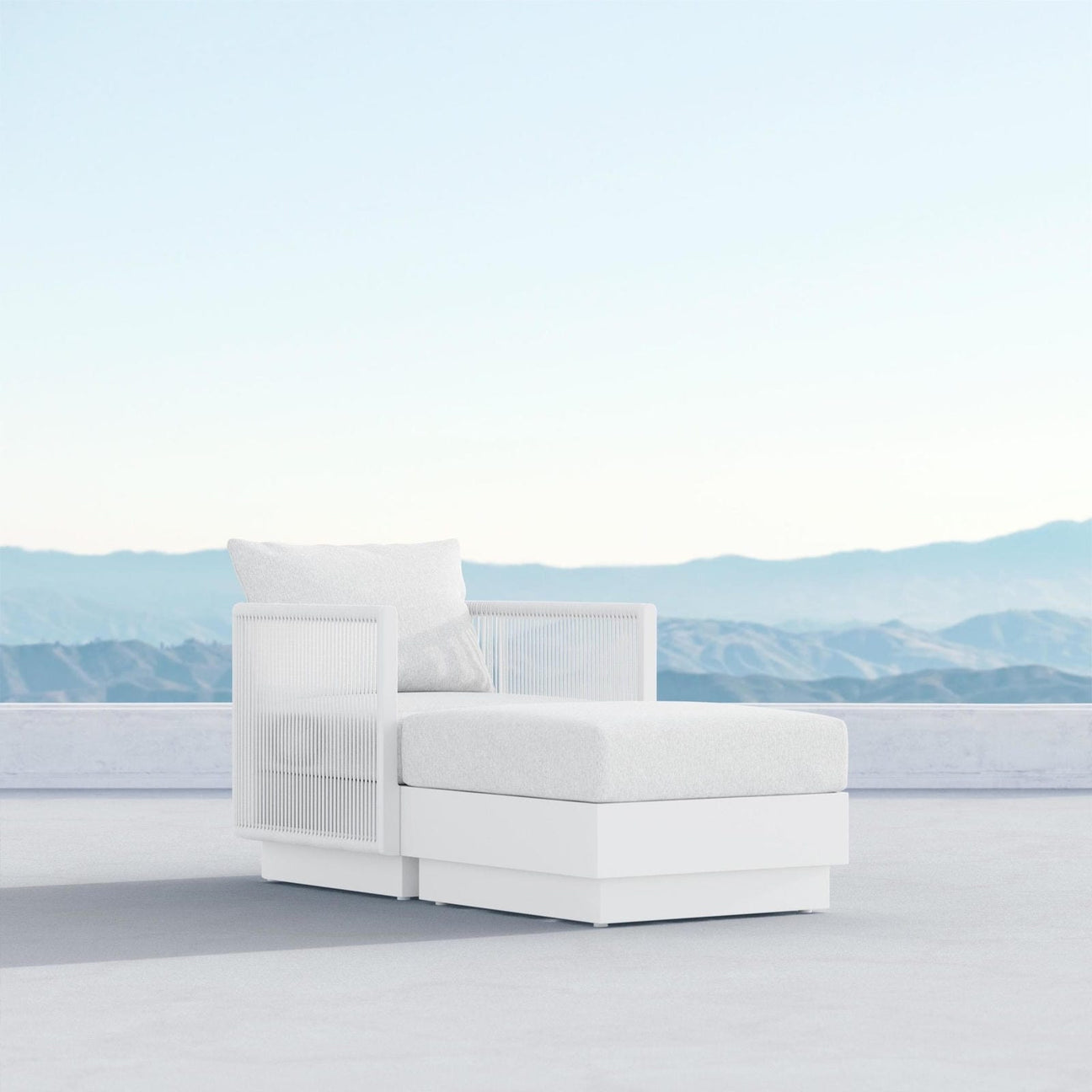 Porto Swivel Club Chair - White by Azurro Living