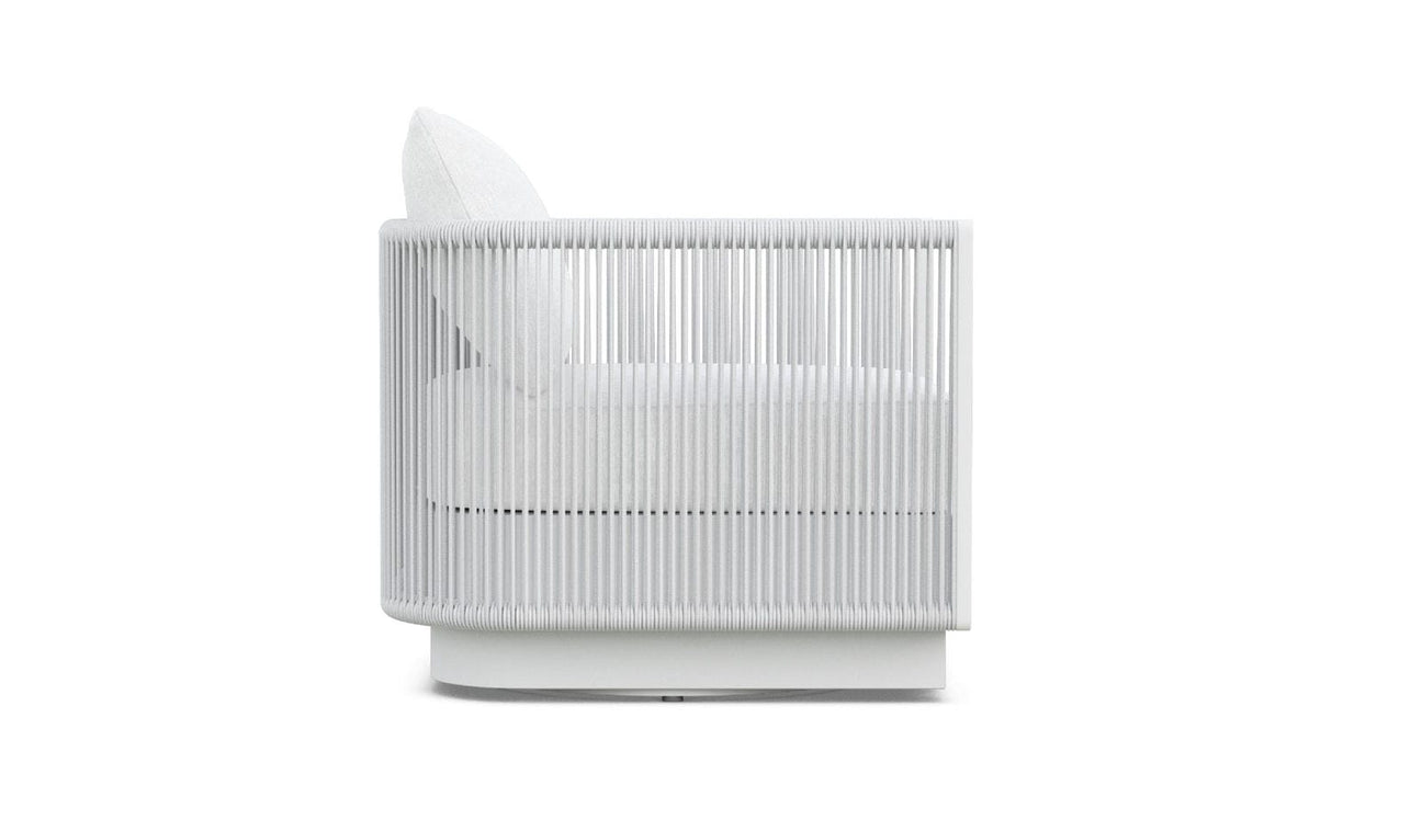 Porto Swivel Club Chair - White by Azurro Living
