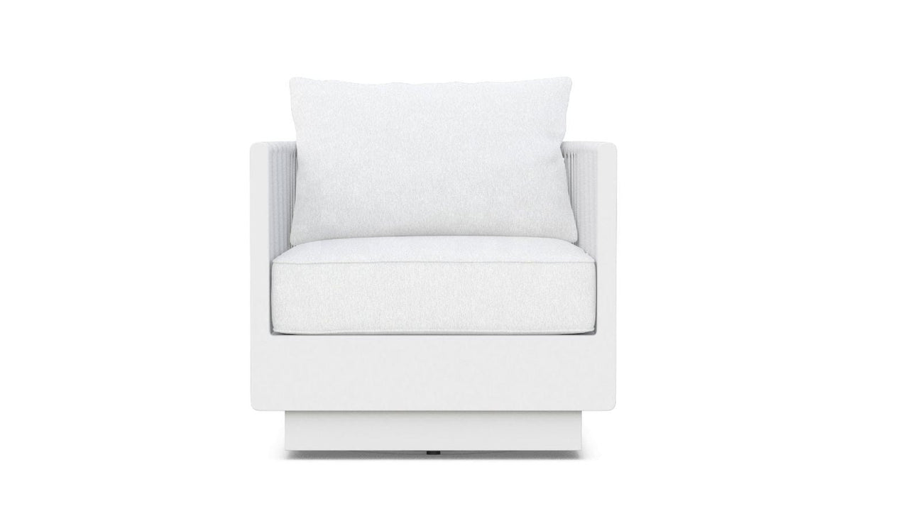 Porto Swivel Club Chair - White by Azurro Living