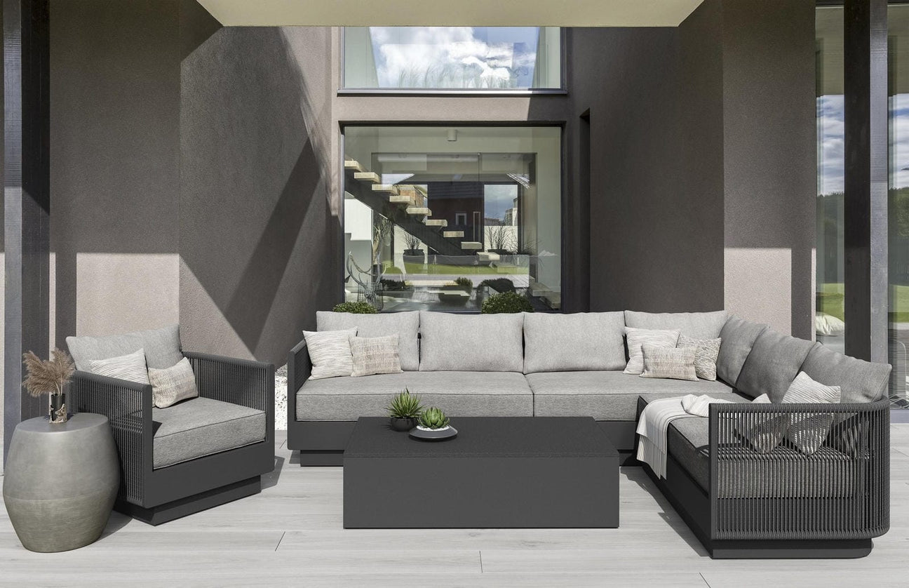 Porto Coffee Table Marble Top - Charcoal by Azurro Living