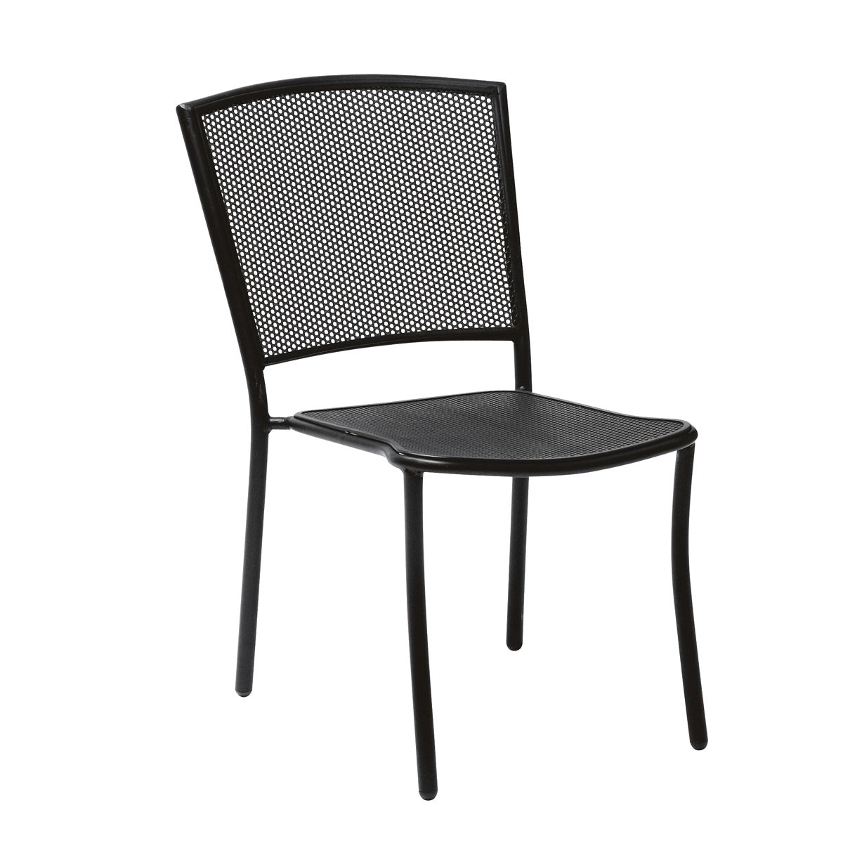 Café Series Albion Textured Black Side Chair - Stackable By Woodard