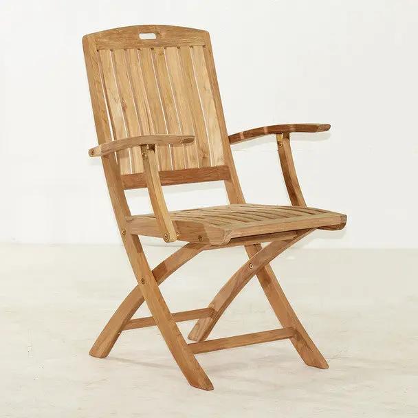 Stinson Folding Teak Arm Chair