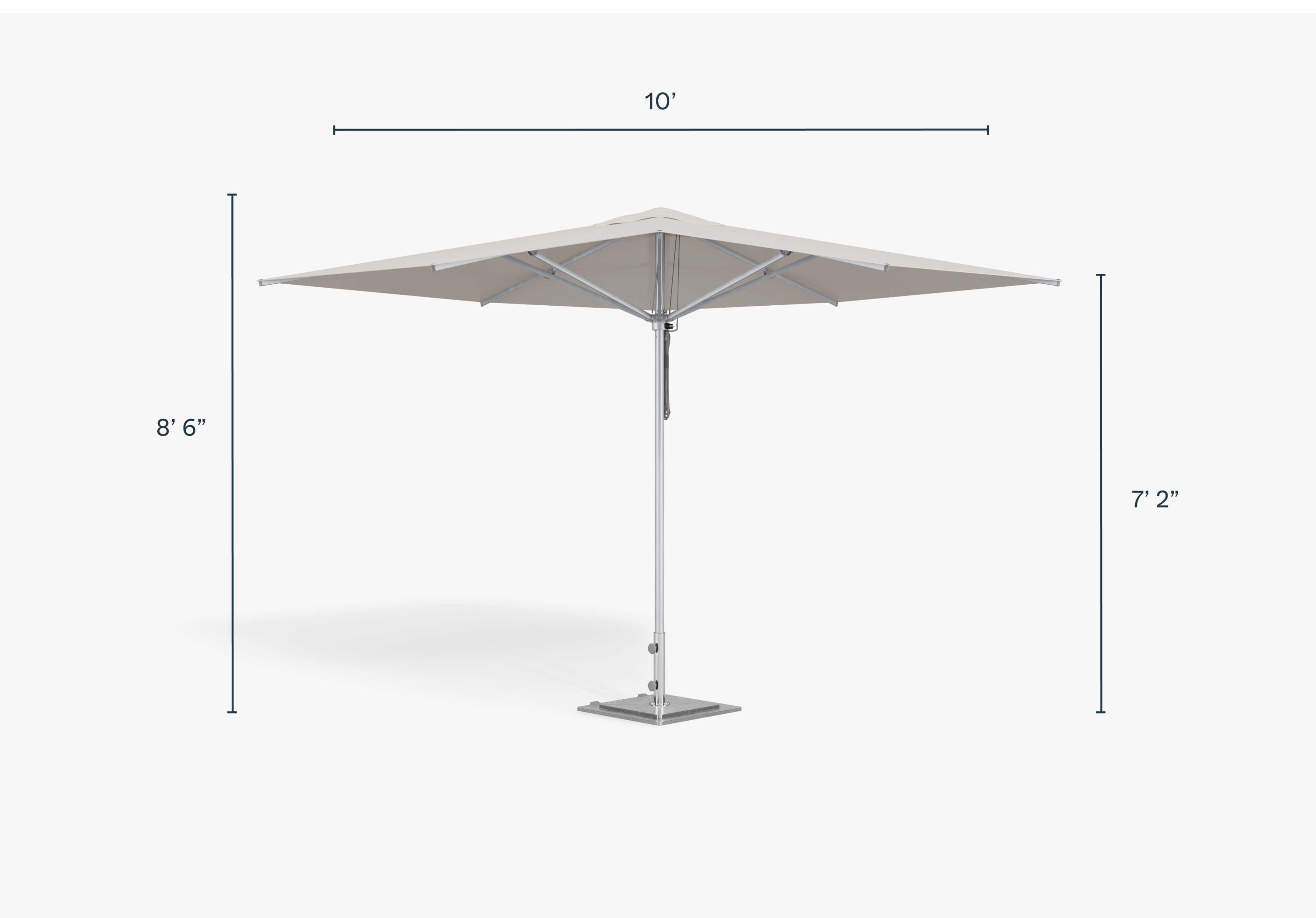 aluminum tube dimensions for patio umbrella Outer Marine-Grade Aluminum Outdoor Umbrella | Round