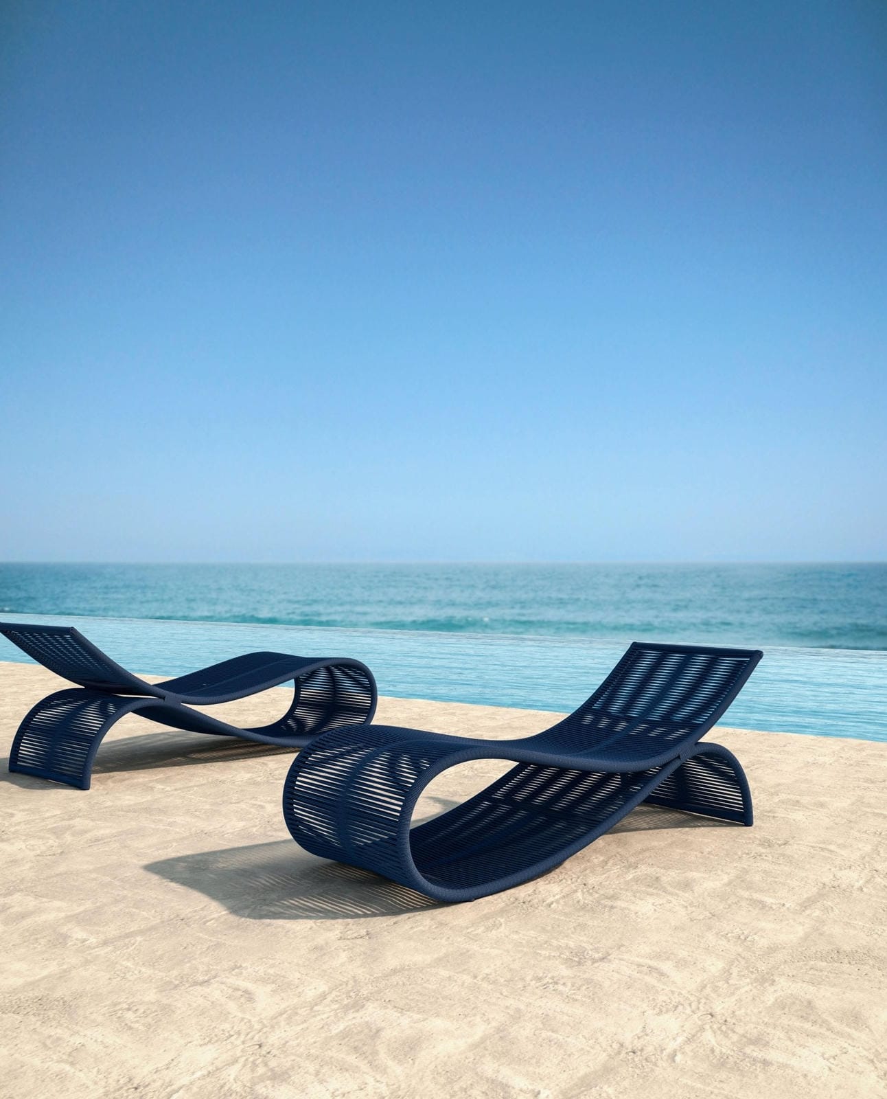 Wave Chaise Lounge - Midnight Blue by Azurro Living